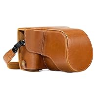 MegaGear MG983 Fujifilm X-T30, X-T20, X-T10 (16-50mm/ 18-55mm Lenses) Ever Ready Leather Camera Case and Strap, with Battery Access - Light Brown