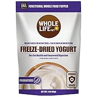 Whole Life Pet Probiotic Yogurt Powder for Dogs and Cats. Improves Digestion. Live Active Cultures. Mix with Water for Instant Puree. Human Grade Quality