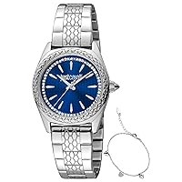 Just Cavalli Analog Quartz Watch Woman with Stainless Steel Strap JC1L239M0055, Night Blue, Fashion