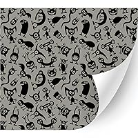 Halloween Patterned Adhesive Vinyl (Monster Party, 13.5