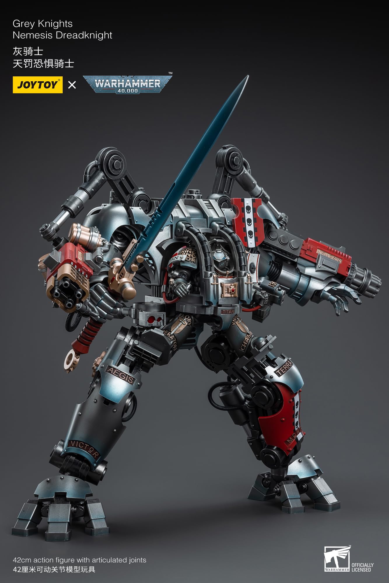 Warhammer 40K: Grey Knights Nemesis Dreadknight with Terminator Coddon Vibova 1:18 Scale Action Figure