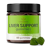 HERBAMAMA Liver Support Gummies - Liver Cleanse - Immune System & Liver Support Supplement - Vegan - 60 Chews