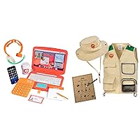 Born Toys Pretend Play Home Office Set Kids Safari Costume w/Vest & Hat for Ages 3-7