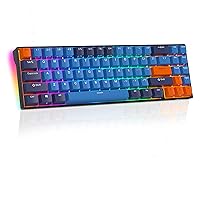 RK ROYAL KLUDGE RK71 Mechanical Gaming Keyboard - 71 Keys Wireless Hot Swappable Mechanical Keyboard, Anti-Ghosting, RGB Backlit, Bluetooth5.0/2.4G/ Wired Computer Keyboard for PC Laptop, Brown Switch