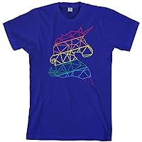 Threadrock Men's Rainbow Geometric Unicorn T-Shirt