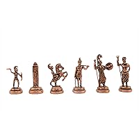 Metal Chess Pieces Medium Greek Zeus Figures,Handmade Pieces King 2.75 inc(Only 32 Chess Pieces,Without Board)