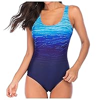 High Waisted Swimsuit Tummy Control Plus Size Swimsuits for Curvy Women Tummy Control with Sleeves