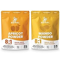 Apricot & Mango Powder Bundle Powdered Freeze Dried Apricot Mango Fruit Smoothie Dehydrated Filler Free Apricots Extract For Baking & Flavoring No Apricot Seeds Kernels