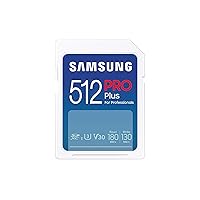 SAMSUNG PRO Plus Full Size 512GB SDXC Memory Card, Up to 180 MB/s Reads/Writes, Full HD & 4K UHD, UHS-I, C10, U3, V30 for DSLR, Mirrorless Cameras, PCs, MB-SD512S/AM, 2023