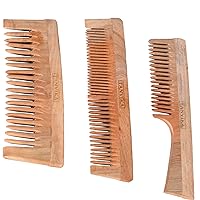 Kacchi Neem Comb, Wooden Comb, Hair Growth, Comb For Men, Women - Pack Of 3