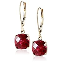 10k White Gold Cushion-Cut Checkerboard Leverback Earrings (6mm) by MAX + STONE