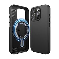 elago Magnetic Leather Case Compatible with iPhone 15 Pro Case, Compatible with All MagSafe Accessories, 6.1 inch - Built-in Magnets, Vegan Leather, Shockproof, Water-Resistant [Black]