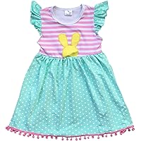 BluNight Girl Dress Lovely Stripe Easter Summer Casual Flower Girl Dress 2-8