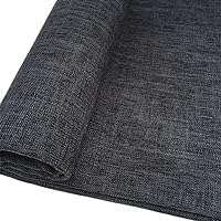 Upholstery Fabric for Chair, Faux Linen Type Cloth Material, Sofa Couth Repair (Dark Grey, 1 Yard (57x 36 inch))