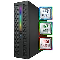 HP EliteDesk 800-1590 Desktop Computer, Intel Core i7-4690K 4.0GHz Quad-Core Processor, 32GB DDR3 RAM, 500GB SSD + 4TB HDD, Windows 10 Pro, RGB Lighting, USB Ports, Bluetooth