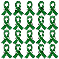 100pcs Green Ribbon Pins Mental Health Awareness Pin Liver Cancer Cerebral Palsy Organ Donation Awareness Products Gifts