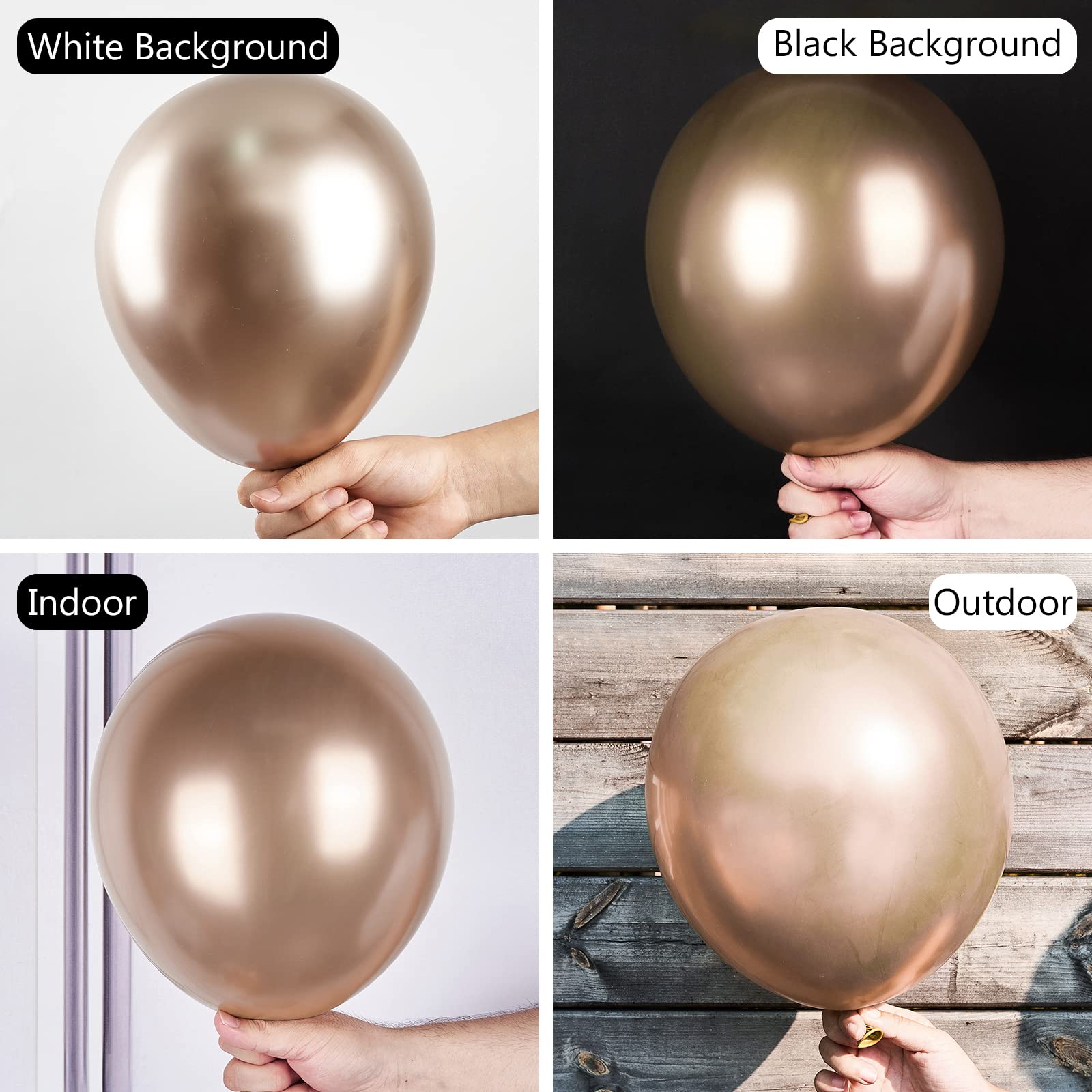 PartyWoo Metallic Champagne Gold Balloons, 85 pcs Champagne Gold Balloons Different Sizes Pack of 18 Inch 12 Inch 10 Inch 5 Inch Balloons for Balloon Garland as Party Decorations, Champagne Gold-G112