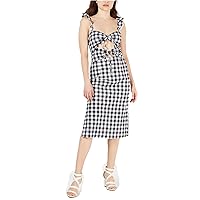 Leyden Womens Cut-Out Tie Front Midi Dress