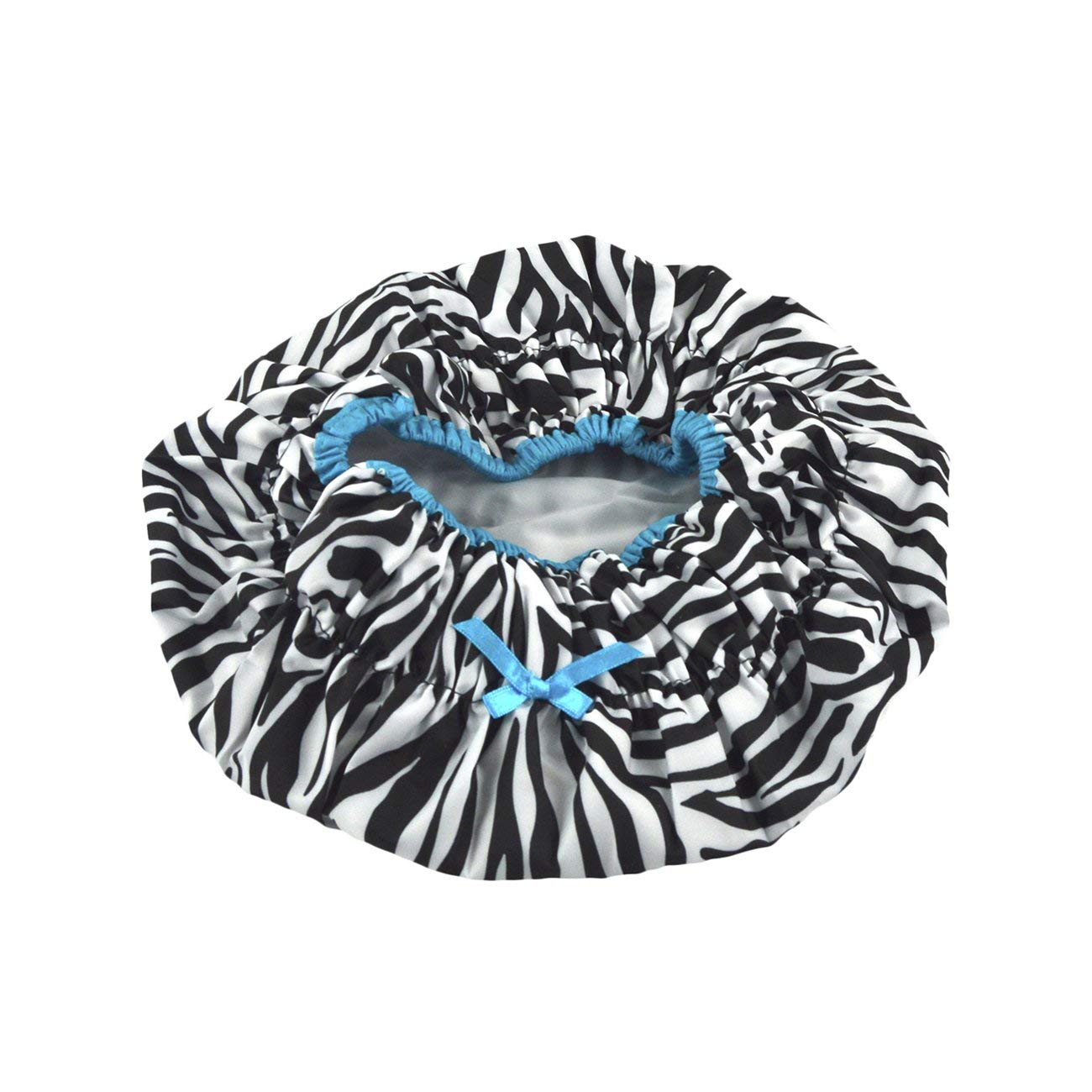 Reusable Shower Cap & Bath Cap & Lined, Oversized Waterproof Shower Caps Large Designed for all Hair Lengths with PEVA Lining & Elastic Band Stretch Hem Hair Hat - Fashionista Sassy Stripes