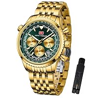 AIMES Men's Watches for Men, Casual Chronograph Waterproof Sports Military Wrist Watch Analogue Quartz Movement Stylish Luxury Dress Wrist Watch Elegant Gift for Men, Fashion casual and sporty business wrist watch