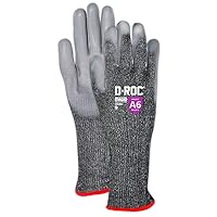 Touchscreen Level A6 Cut Resistant Work Gloves, 12 PR, Extended Cuff, Dry Grip Polyurethane Coated, Size 7/S, Reusable, 13-Gauge HPPE Shell (GPD803)