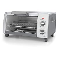BLACK+DECKER 1150 Watts Crisp N Bake Countertop Small Air Fryer 4 Slice Toaster Pizza Oven Broiler with Timer and 5 Heat Functions, Gray