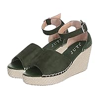 Sandals Women Breathable Anti-Slip Wedge Ankle Strap Sandals Vintage Pluse Size Summer Womens Shoes