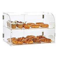 VEVOR Pastry Display Case, 2-Tier Commercial Countertop Bakery Display Case, Acrylic Display Box with Rear Door Access & Removable Shelves, Keep Fresh for Donut Bagels Cake Cookie, 22