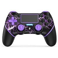 Wireless Controller for PS4/Pro/Slim Consoles，Gamepad Controller with 6-Axis Motion Sensor/Audio Function/Charging Cable - Lightning