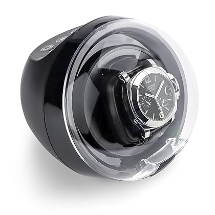 Watch Winder for Automatic Watches - Direct Drive Motor, Touch Button Settings, 12 Different Settings, LED Light, Spring Action Pillow, Compact Design - Single Watch Winder for Rolex