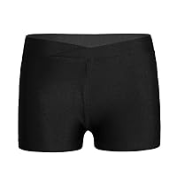 Girls Kids Stretchy Gymnastic Dance Shorts Sports Exercise Cycling Running V-Front Waistband Short Pants