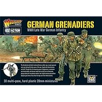WarLord Bolt Action German Grenadiers Late War Infantry 1:56 WWII Military Wargaming Figures Plastic Model Kit, Small