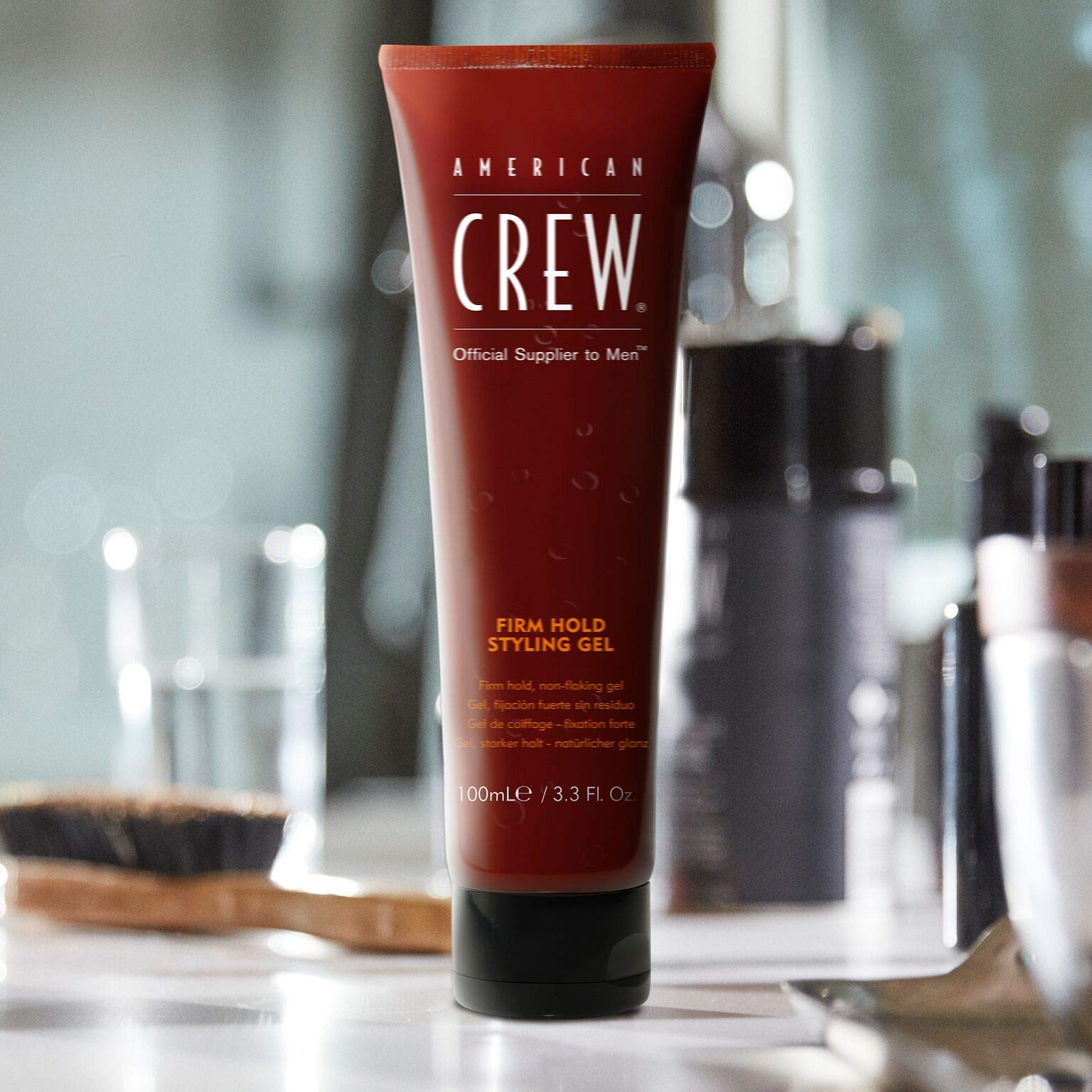 Men's Hair Gel by American Crew, Firm Hold, Non-Flaking Styling Gel, 8.4 Fl Oz