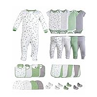 Newborn Layette Gift Set for Baby Boys or Girls - 25 Piece Newborn Clothes & Accessories Set