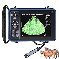 Veterinary B-Ultrasound Scanner Ultrasound Scanner for Pregnancy 6.5 MHz Rectal Probe, Volume Heart Rate Measurement with 32G TF Rechargeable, 8 Color Panels, B/BB/4B for Cattle, Horse, Camel Snake