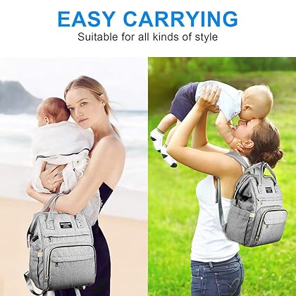 Mokaloo Diaper Bag Backpack, Large Baby Bag, Multi-functional Travel Back Pack, Anti-Water Maternity Nappy Bag Changing Bags