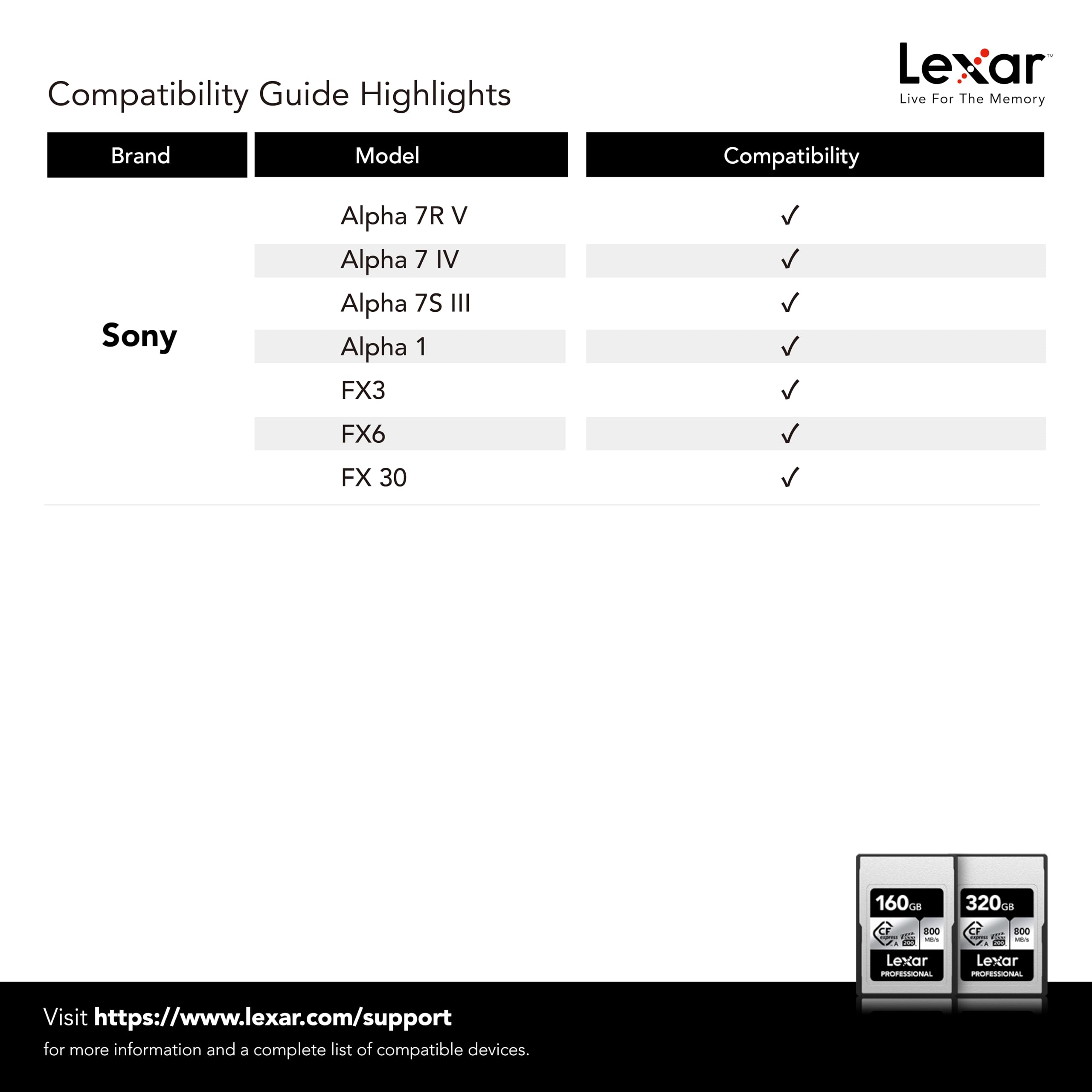 Lexar Professional 160GB CFexpress Type A Silver Series Memory Card, Compatible with Sony Cameras w/Type A Card Slot, Up to 800MB/s Read & 700MB/s Write, 8K Video, VPG 200 (LCAEXSL160G-RNENG)