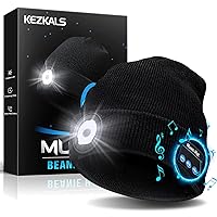 KEZKALS Gifts for Men Women, Bluetooth Beanie Hat, Cool Gadgets for Men, Mens Gifts for Dad, Birthday Gifts for Men, Husband, Boyfriend, Grandpa, Him, Dad Gifts for Men Who Have Everything Black