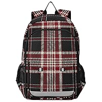 ALAZA Red Black and White Plaid Backpacks Travel Laptop Backpack