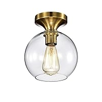 Warehouse of Tiffany IMC06 Gorden 1-Light Satin Gold Ceiling Lamp Flushmount, 7.9