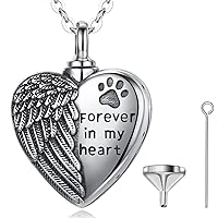 Vito Sterling Silver Urn Necklace for Ashes, Compass Photo Locket Pendant, Customized Cross/Heart/Angel Wings/Tree of Life/Pet Cremation Keepsake Jewelry Memorial Funeral Gift for Women Men, 22