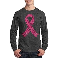 Threadrock Men's Breast Cancer Awareness Typography Long Sleeve T-Shirt