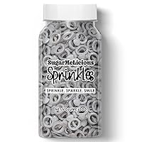 SugarMeLicious Silver Wedding Ring Thick Candy Quins, Cupcake Confetti, Anniversary, Engagement Sprinkles, 2oz