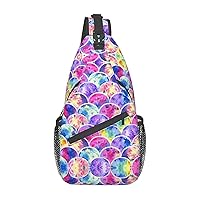 Sling Bag Bird Pattern Print Sling Backpack Crossbody Chest Bag Daypack For Hiking Travel