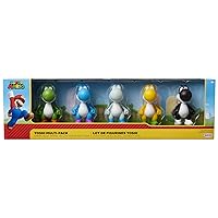 Super Mario Yoshi Action Figures Green, Blue, White, Yellow & Black 2.5-Inch Mini Figure 5-Pack