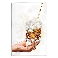 Pouring Liqueur Glass Beverage Wood Wall Art, Design by Ziwei Li