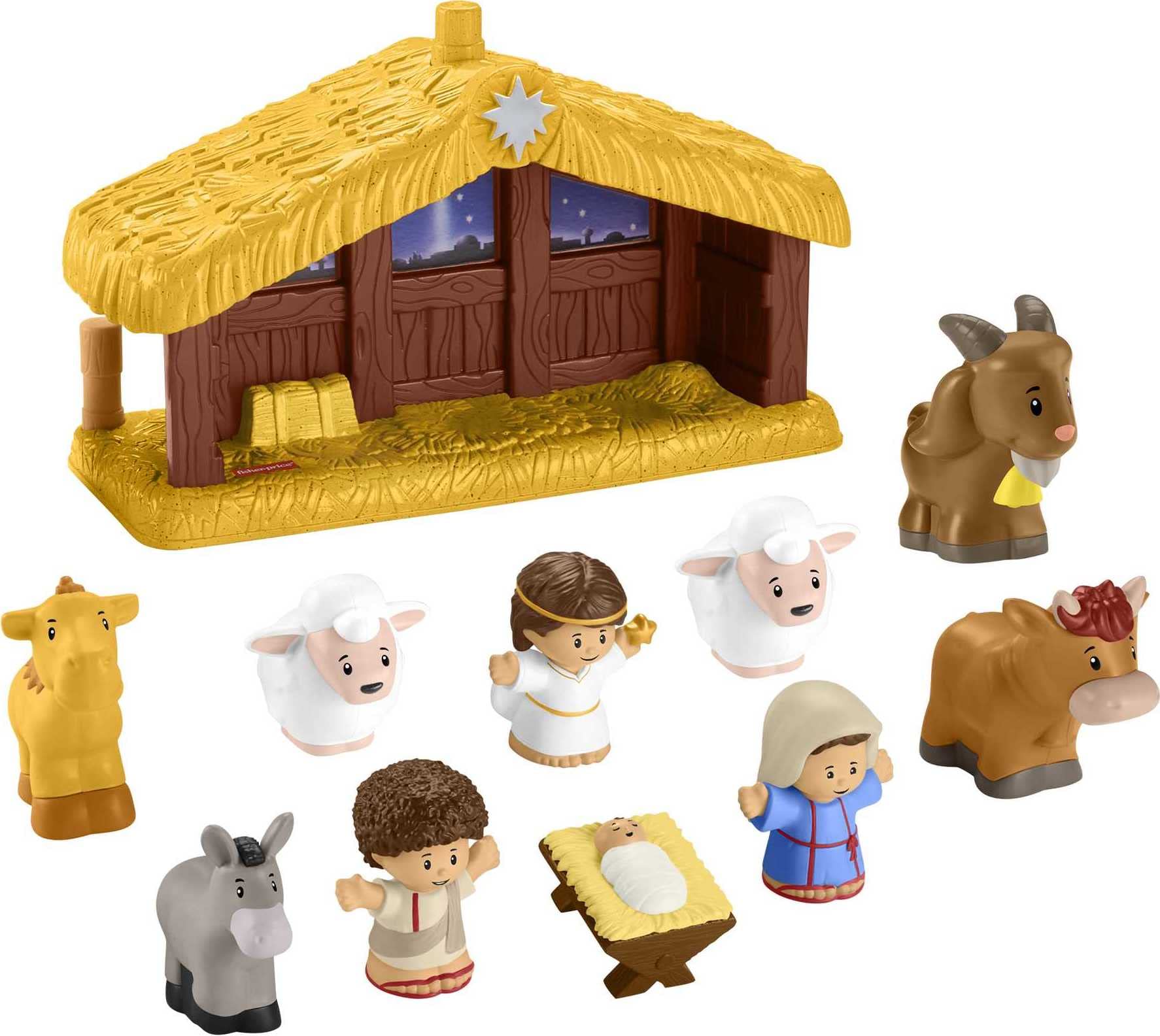 Fisher-Price Little People Toddler Playset Nativity Scene with Baby Jesus Mary & Joseph Figures for Christmas Play Ages 1+ Years