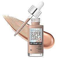 Super Stay Up to 24HR Skin Tint, Radiant Light-to-Medium Coverage Foundation, Makeup Infused With Vitamin C, 129, 1 Count