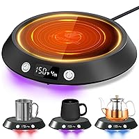 Coffee Mug Warmer - 55W Electric Coffee Warmer for Desk 3 Temp Settings & 2-9 Timer Smart Cup Warmer for Desk Candle Warmer Plate with LED Lights Beverage Tea Milk Warmer for Home & Office