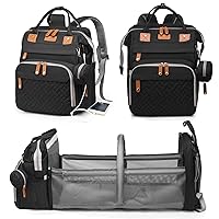 Baby Diaper Bags with Changing Station, Waterproof Diaper Bag Backpack for Moms Dads with USB Charging Port, Baby Shower Gifts, Large Capacity diaper backpack, Black